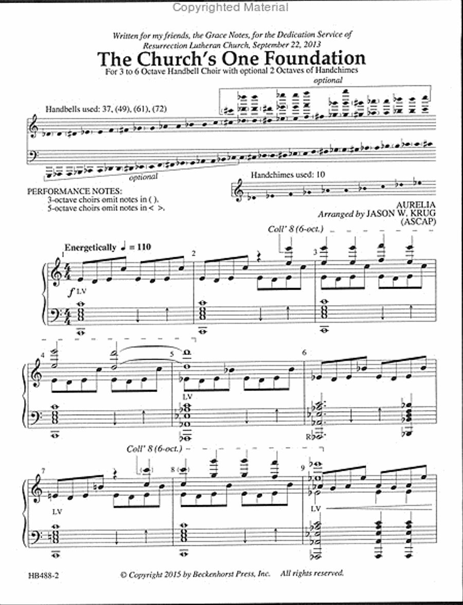 The Church's One Foundation - Krug 5-Octaves scores gallery preview page 2