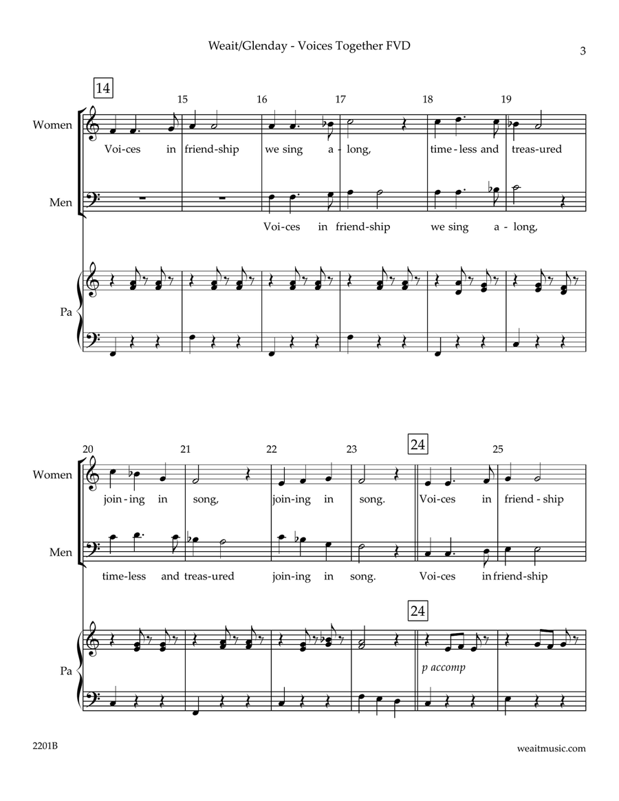 Voices Together for two-part chorus and piano (1'38) 2-Part scores gallery preview page 2
