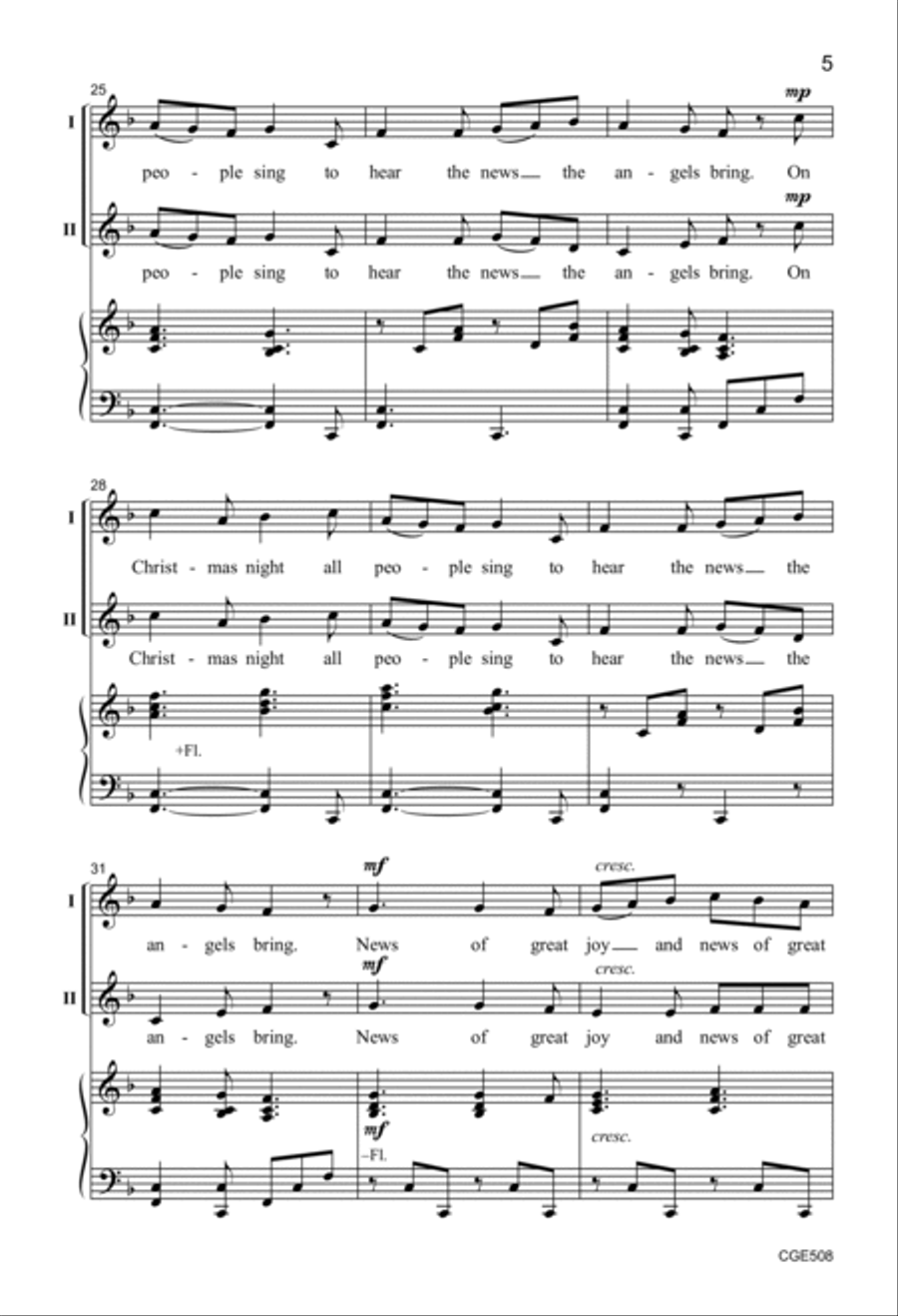 On This Glorious Christmas Night - Two-part Choir scores gallery preview page 5