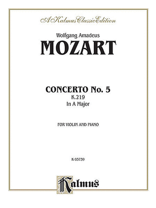 Book cover for Violin Concerto No. 5, K. 219