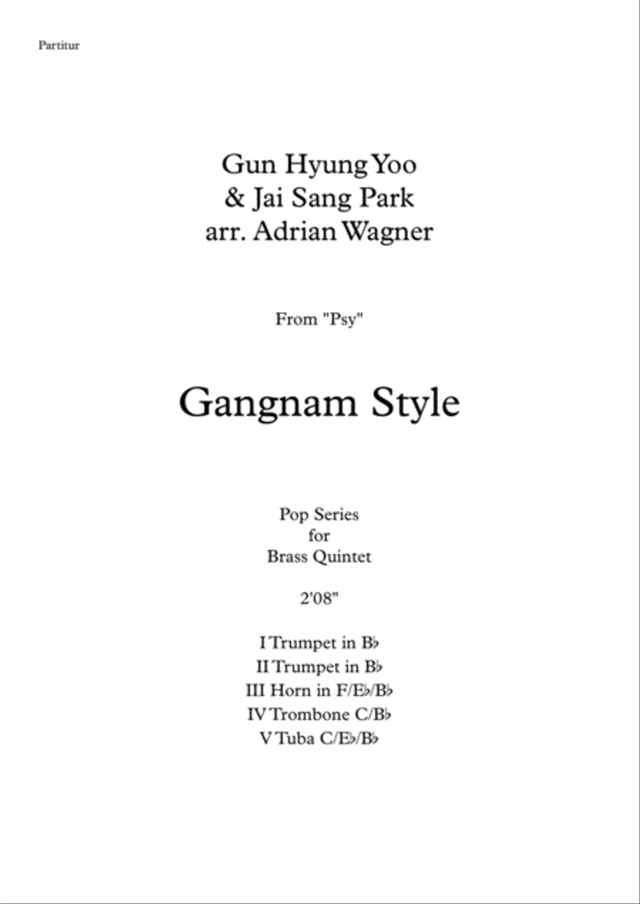 Gangnam Style Brass Quintet scores gallery preview page 2