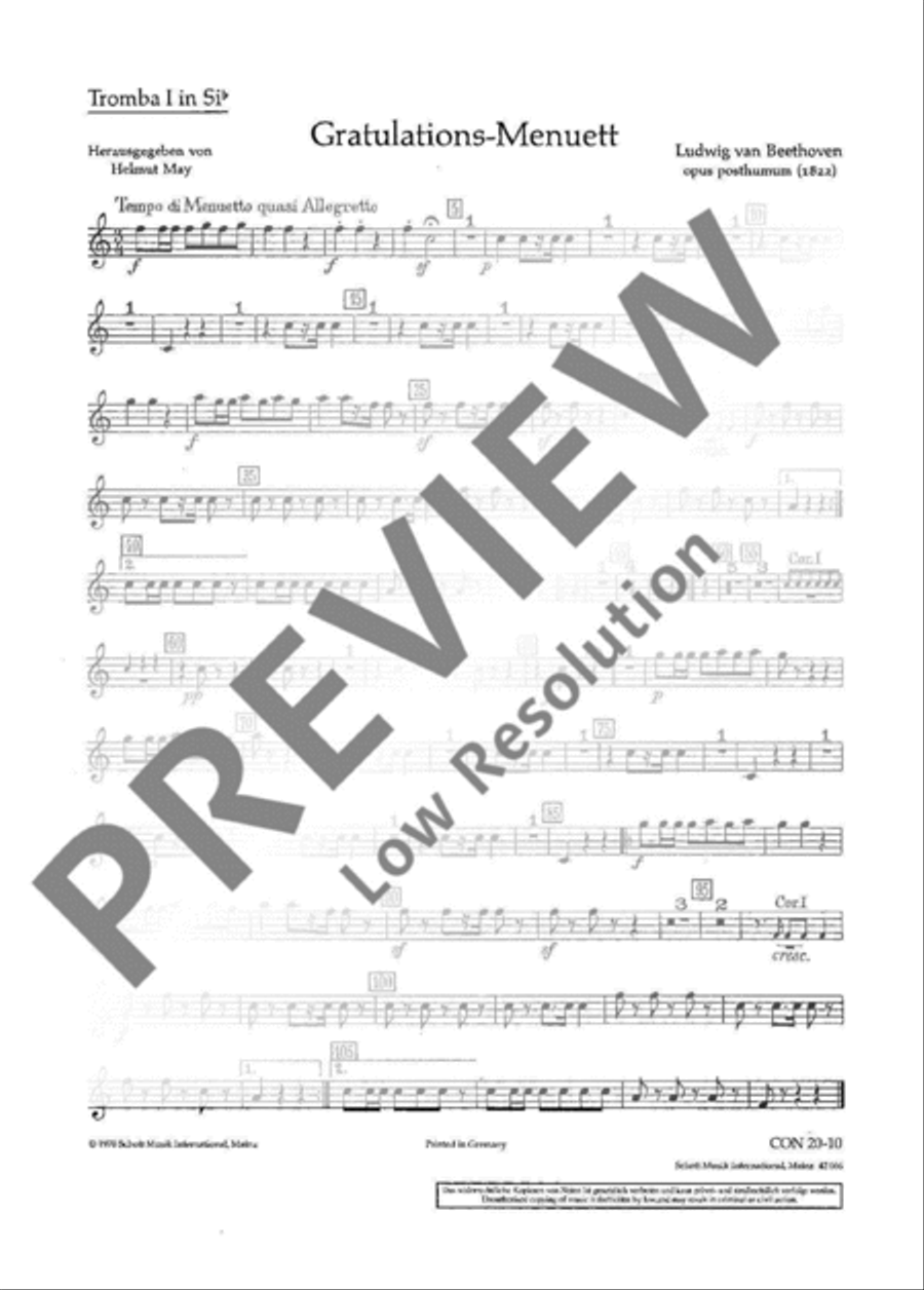 Gratulations-Menuett Orchestra scores gallery preview page 11