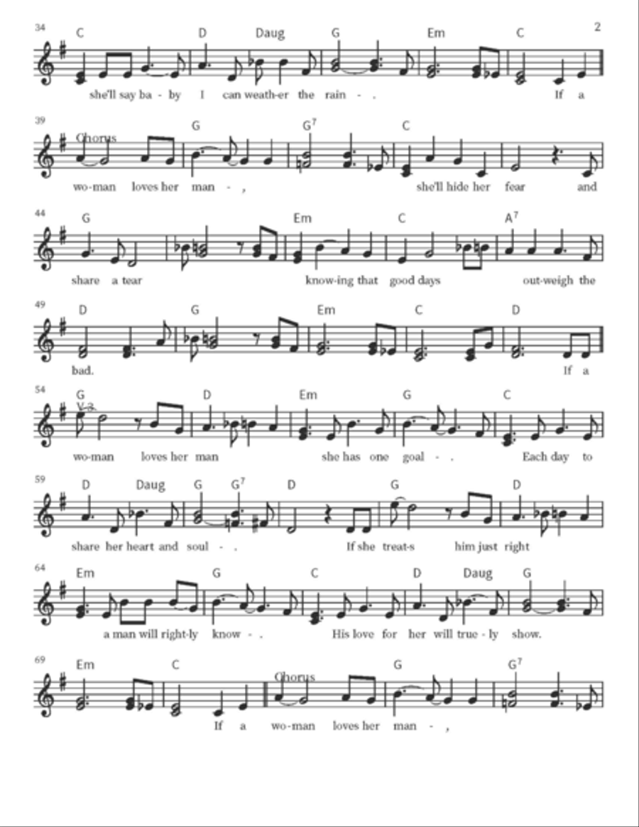 If A Woman loves Her Man Piano scores gallery preview page 2