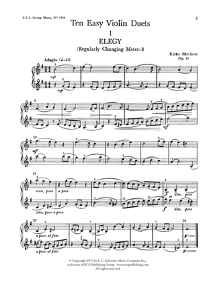 Ten Easy Violin Duets (Downloadable)