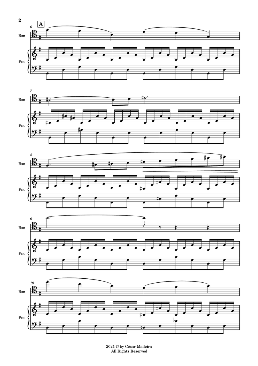 The Swan (Le Cygne) by Saint-Saens - Bassoon and Piano (Full Score and Parts) Bassoon Solo scores gallery preview page 3