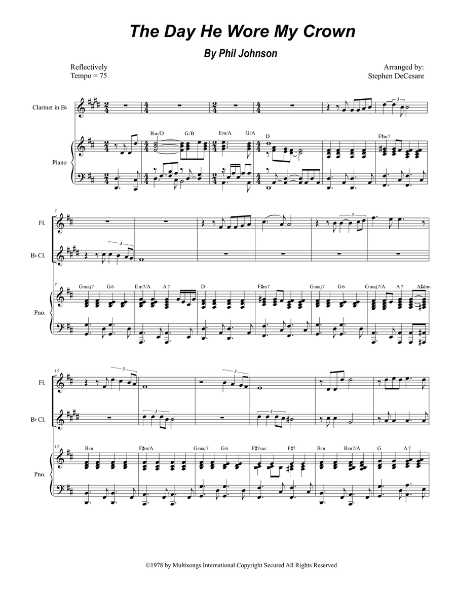 The Day He Wore My Crown Woodwind Duet scores gallery preview page 1
