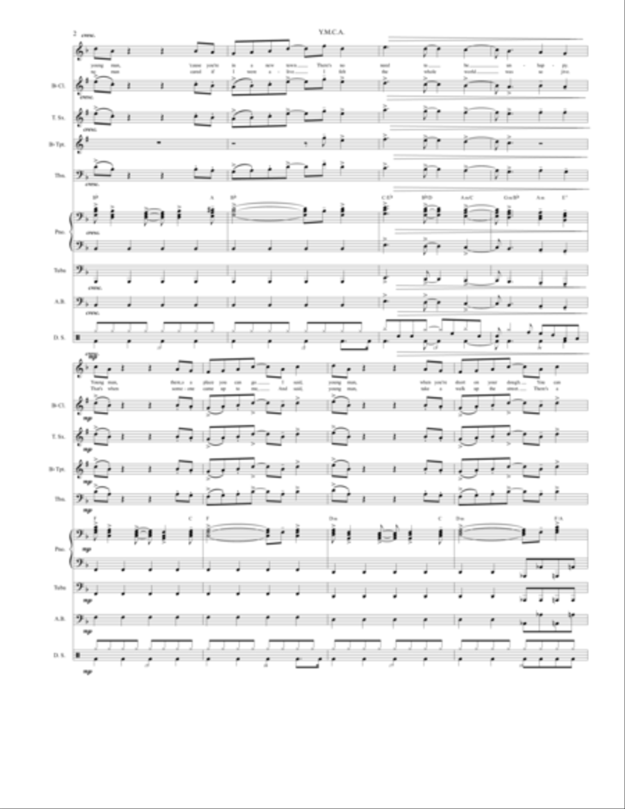 Y.M.C.A. Tenor Saxophone scores gallery preview page 2