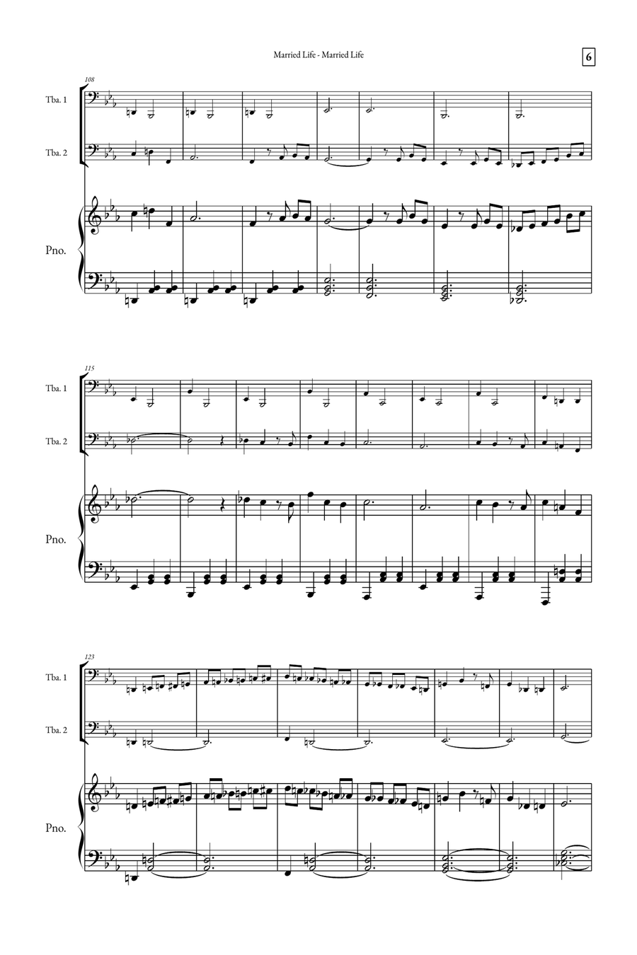 Married Life Brass Duet scores gallery preview page 6