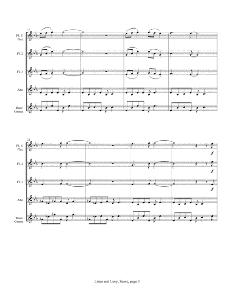 Linus And Lucy Woodwind Ensemble scores gallery preview page 6