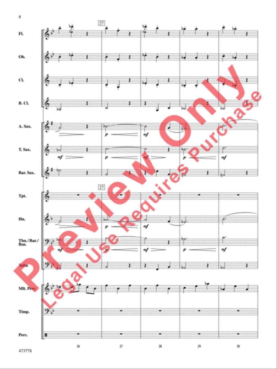 Salamander Eyes Salamander Eyes Concert Band scores gallery preview page 9