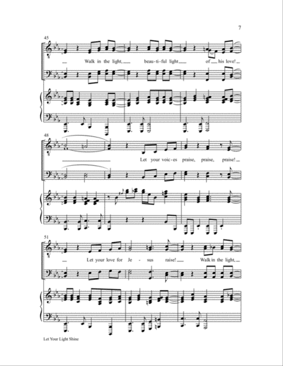 Let Your Light Shine Choir scores gallery preview page 7