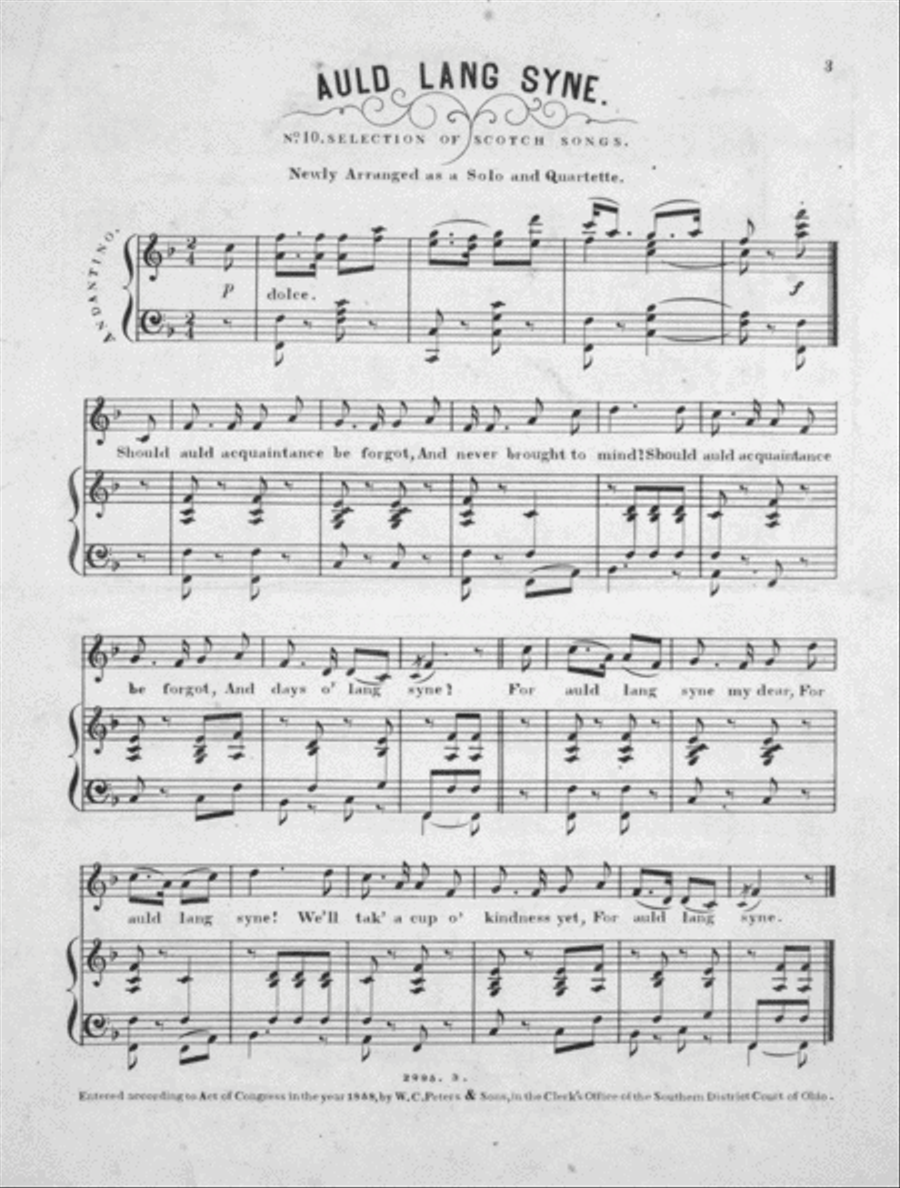 Auld Lang Syne 4-Part scores gallery preview page 2