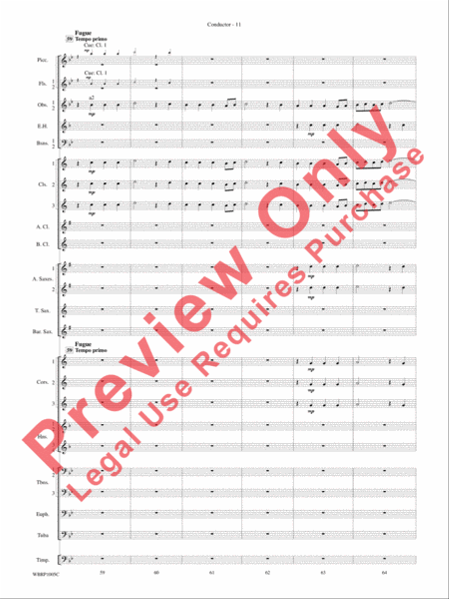 Prelude and Fugue in B-flat Major Concert Band scores gallery preview page 13