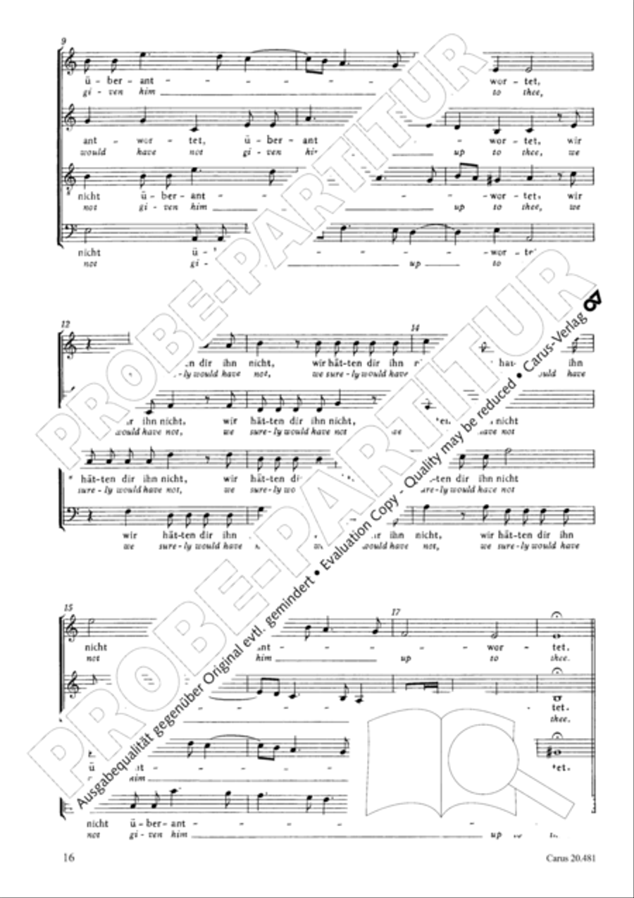 St. John Passion / The Passion of our Lord and Saviour Jesus Christ 4-Part scores gallery preview page 17