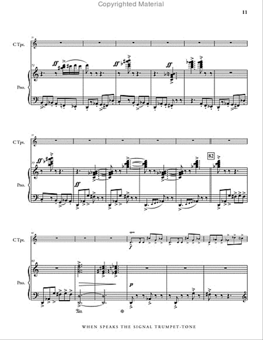 When Speaks the Signal-Trumpet Tone (piano reduction) Flugelhorn scores gallery preview page 12