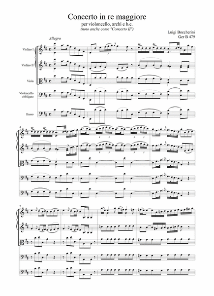 Concerto in re maggiore GerB 479
