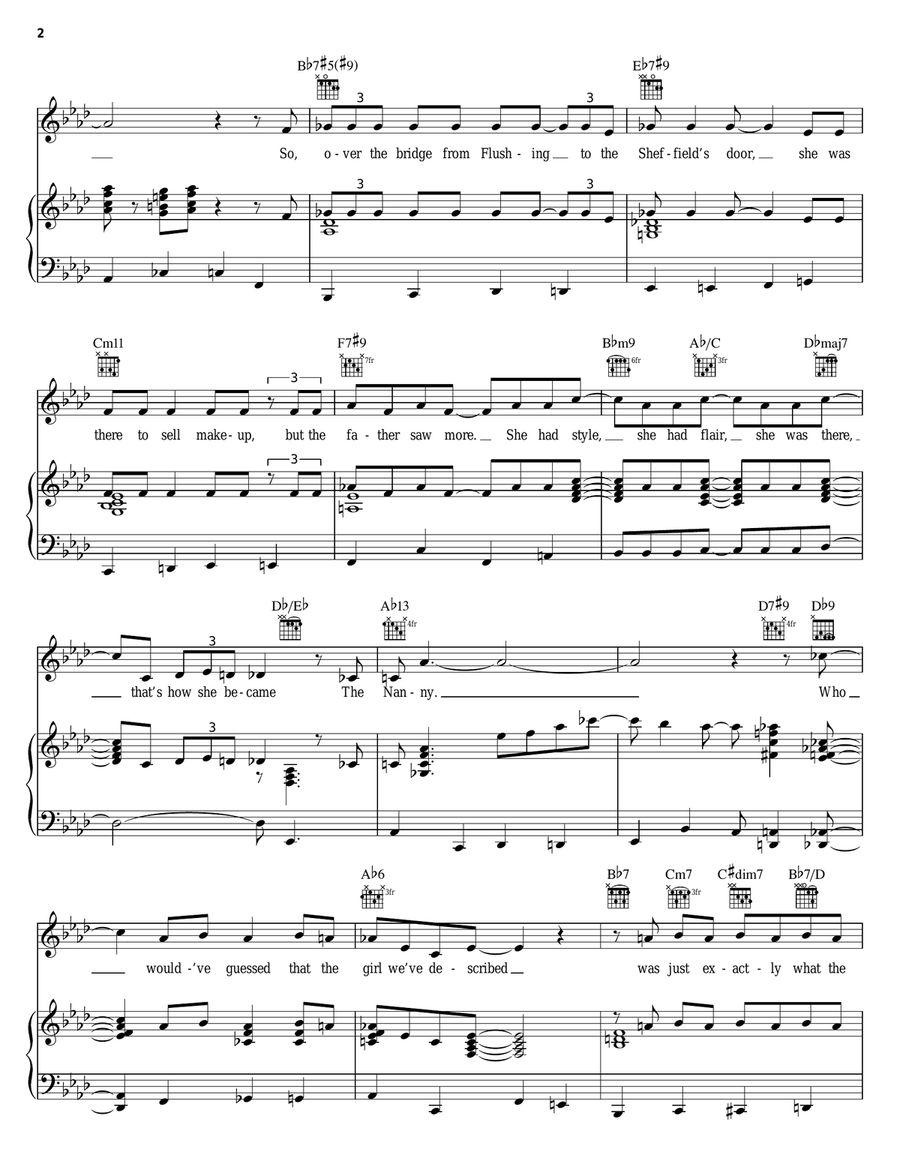 The Nanny Named Fran Piano, Vocal, Guitar scores gallery preview page 2