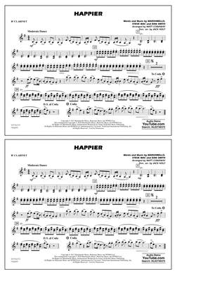 Book cover for Happier (arr. Matt Conaway and Jack Holt) - Bb Clarinet