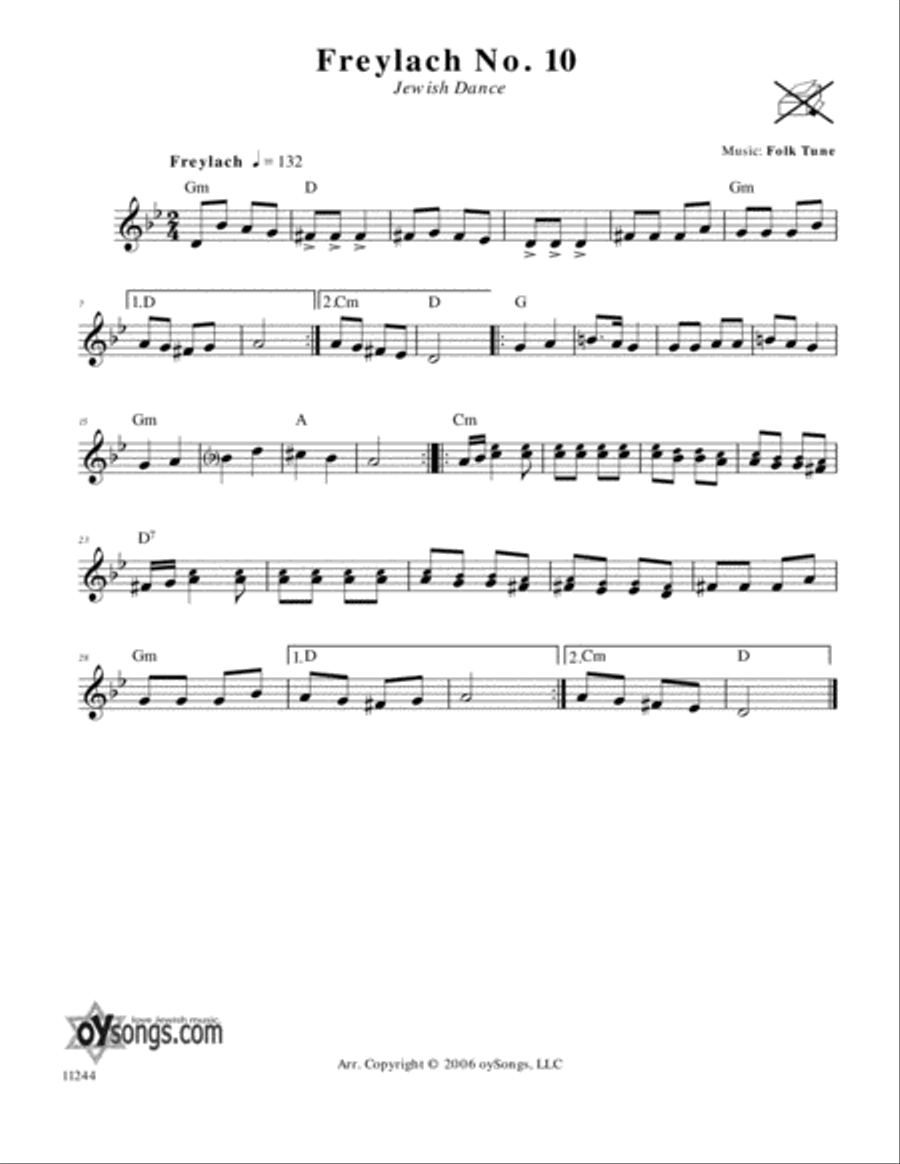 Freylach No. 10 (Jewish Dance) Piano scores gallery preview page 1