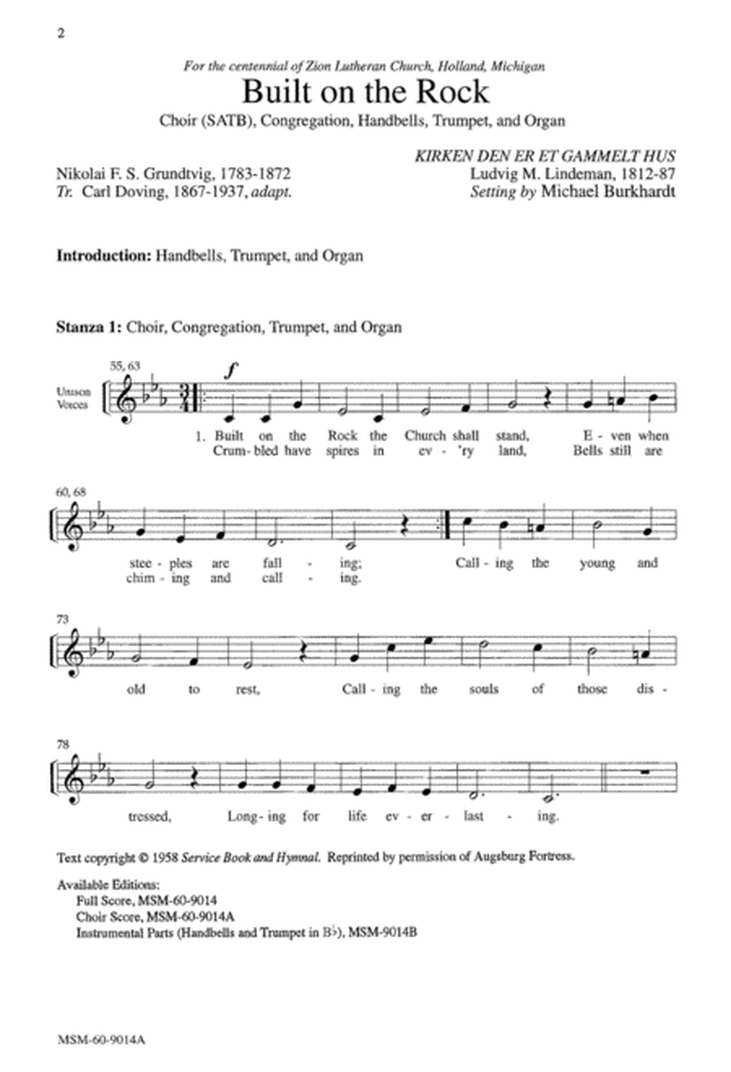Built on the Rock (Downloadable Choral Score)