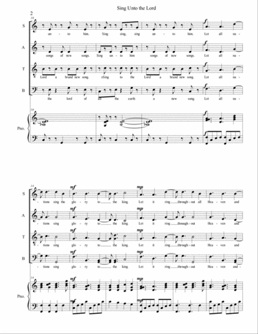 Sing Unto the Lord Sing Unto the Lord 4-Part scores gallery preview page 2
