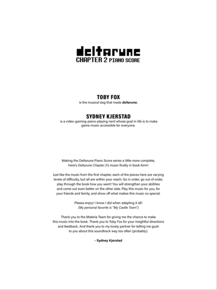 DELTARUNE Chapter 2 Piano Score - Sheet Music from the game Easy Piano scores gallery preview page 3