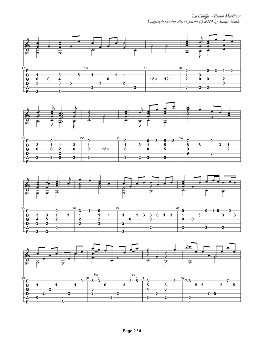 La Califfa Acoustic Guitar scores gallery preview page 2