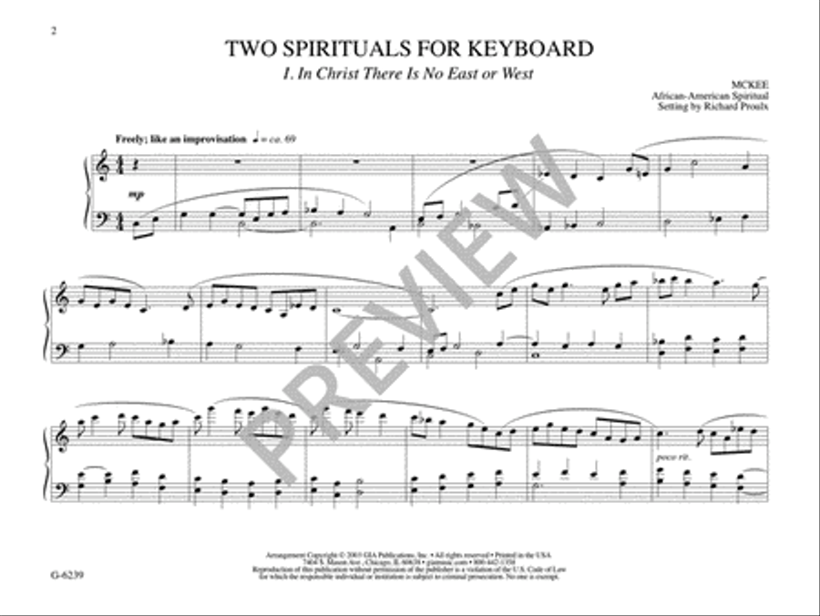 Two Spirituals for Keyboard Piano scores gallery preview page 4