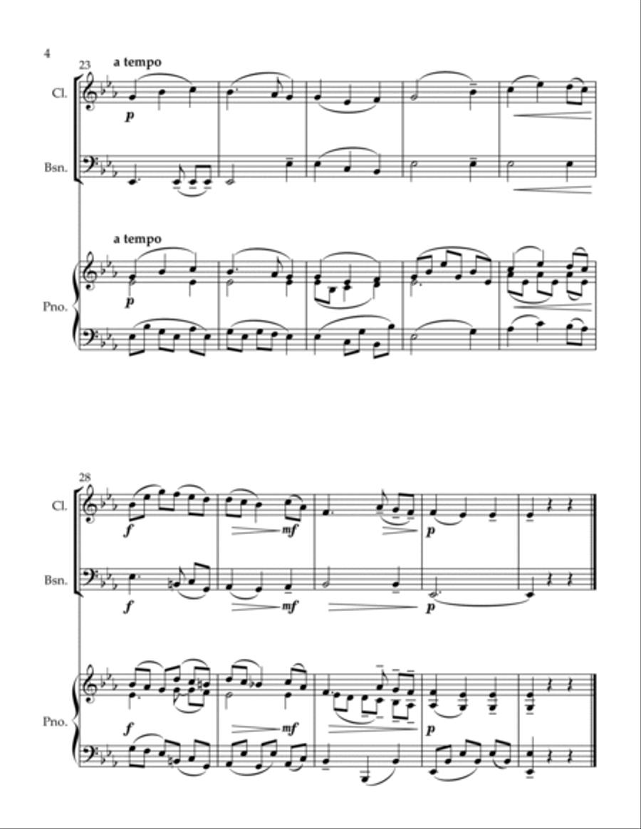 Trio #1 II. Andante espressivo Woodwind Duet scores gallery preview page 4