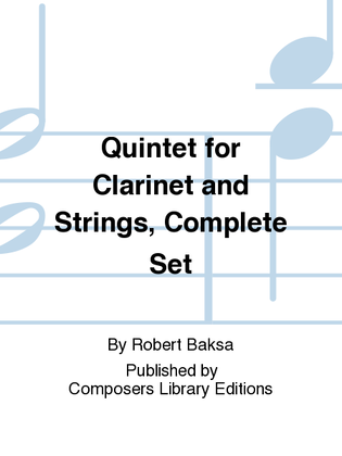 Quintet For Clarinet And Strings, Complete Set
