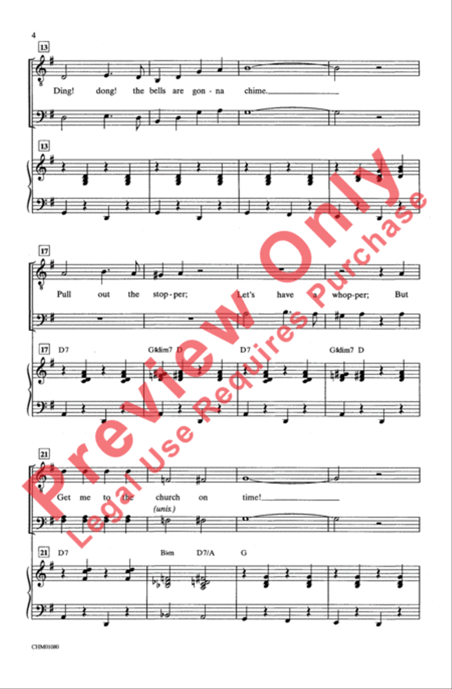 Get Me to the Church on Time Men's Choir scores gallery preview page 3