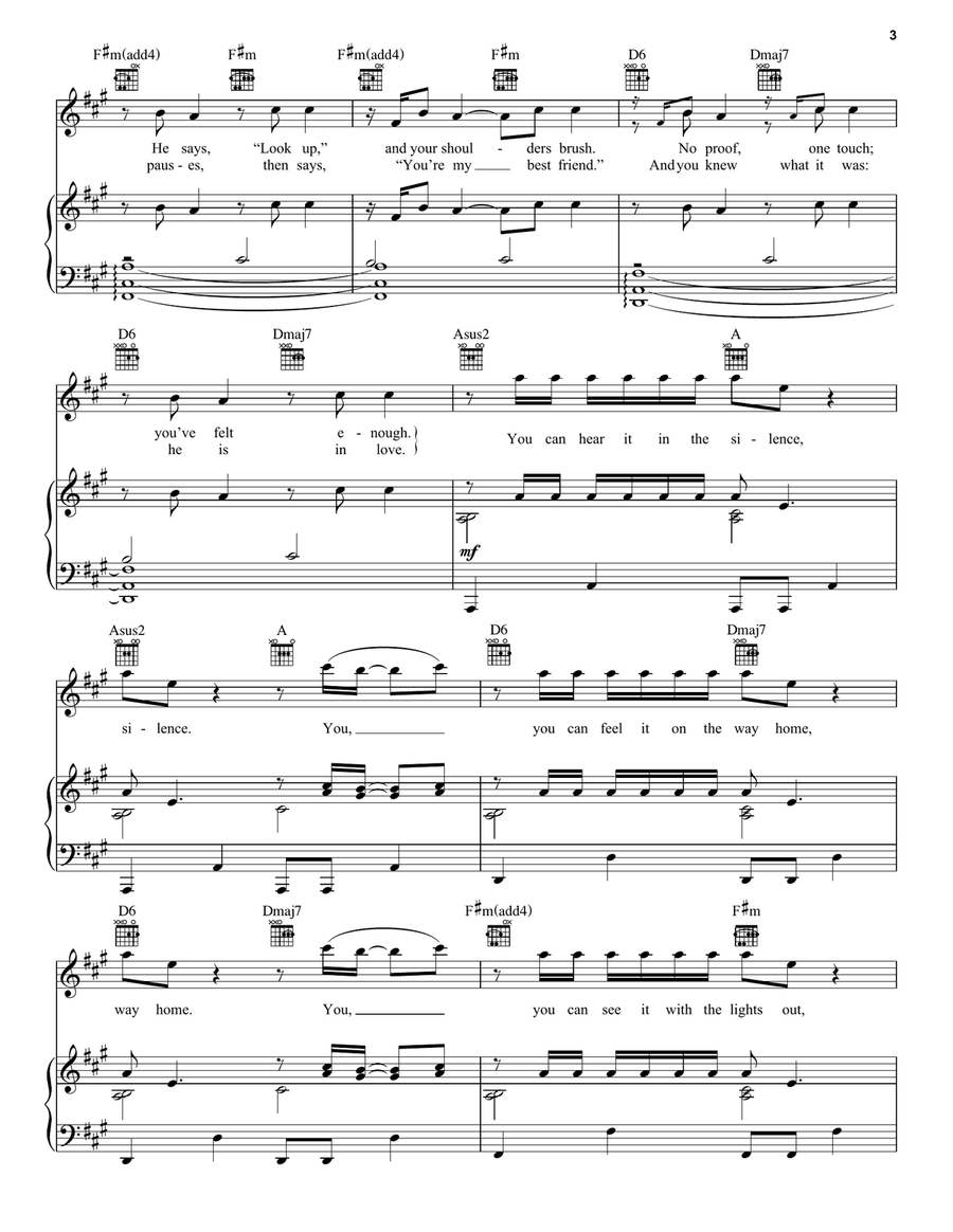 You Are In Love Piano, Vocal, Guitar scores gallery preview page 3