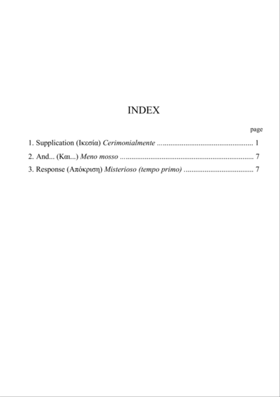 "Supplication and Response" for soprano and piano