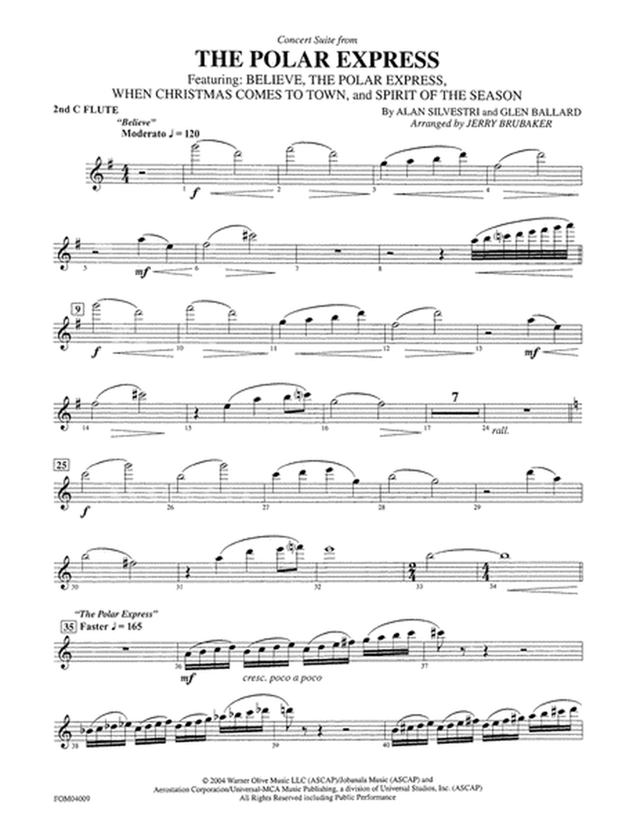 The Polar Express, Concert Suite from: 2nd Flute
