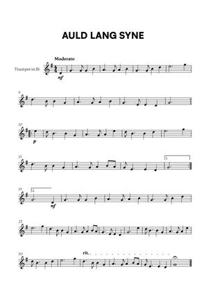 Traditional - Auld Lang Syne for Trumpet in Bb Solo