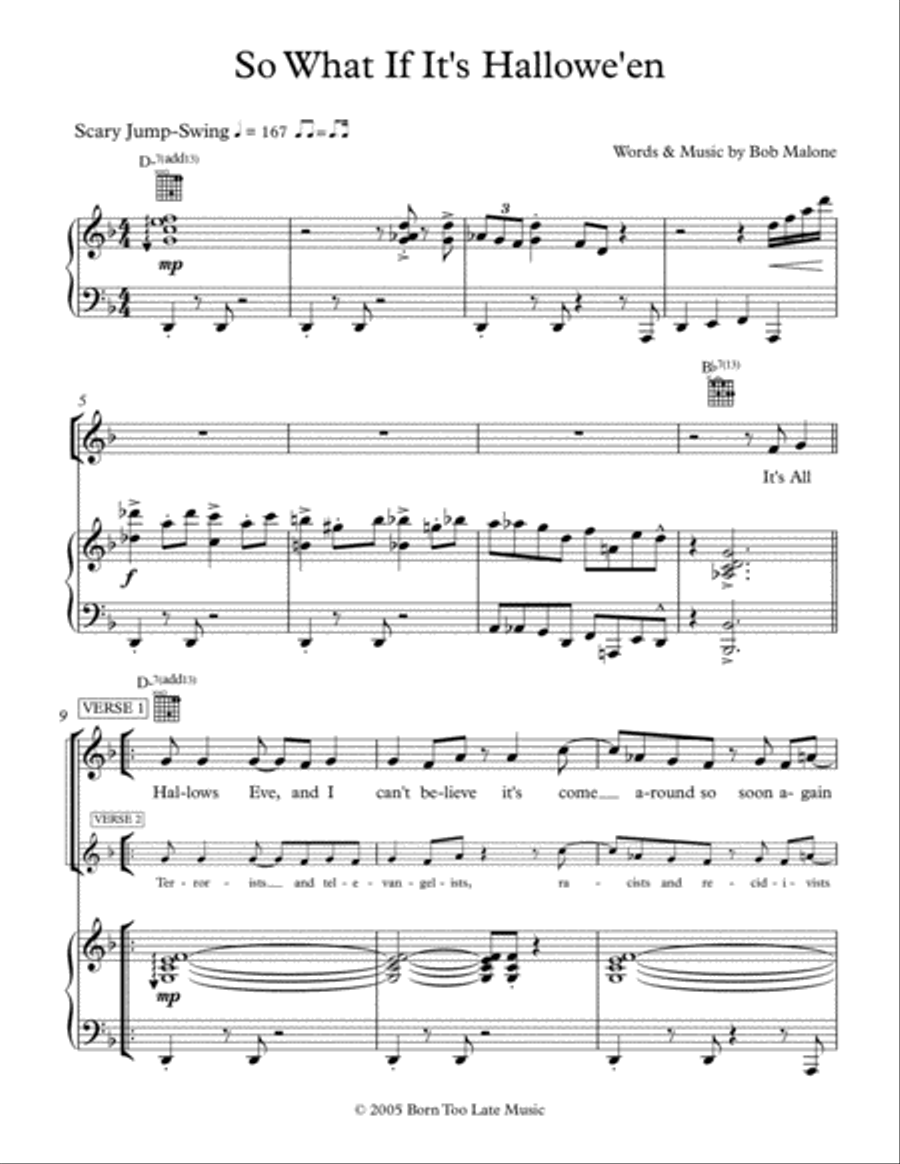 So What If It's Hallowe'en Voice scores gallery preview page 1