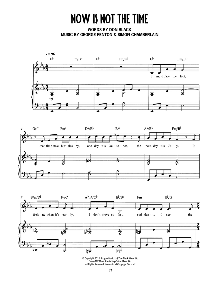 Now Is Not The Time (from Mrs Henderson Presents) Voice scores gallery preview page 1