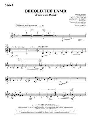 Behold the Lamb (Communion Hymn) - Violin 2