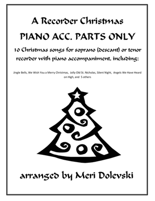 Book cover for A Recorder Christmas--PIANO ACCOMPANIMENTS ONLY