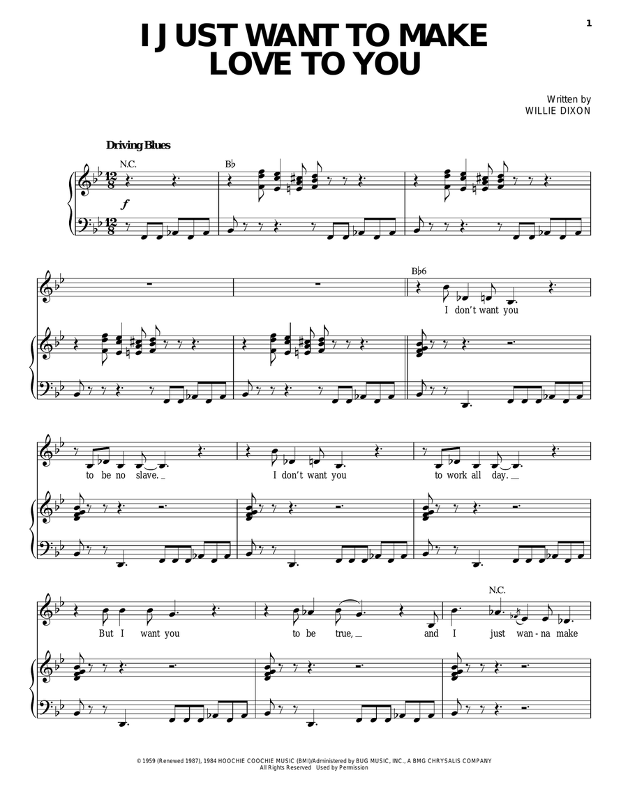 I Just Want To Make Love To You Voice scores gallery preview page 1