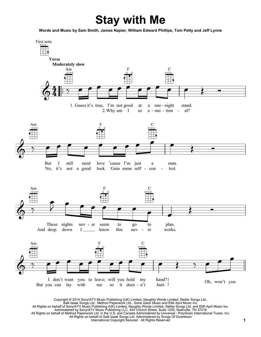 Stay With Me Stay With Me Ukulele scores gallery preview page 1