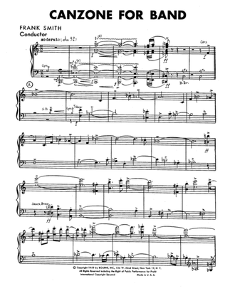 Canzone For Band - Conductor