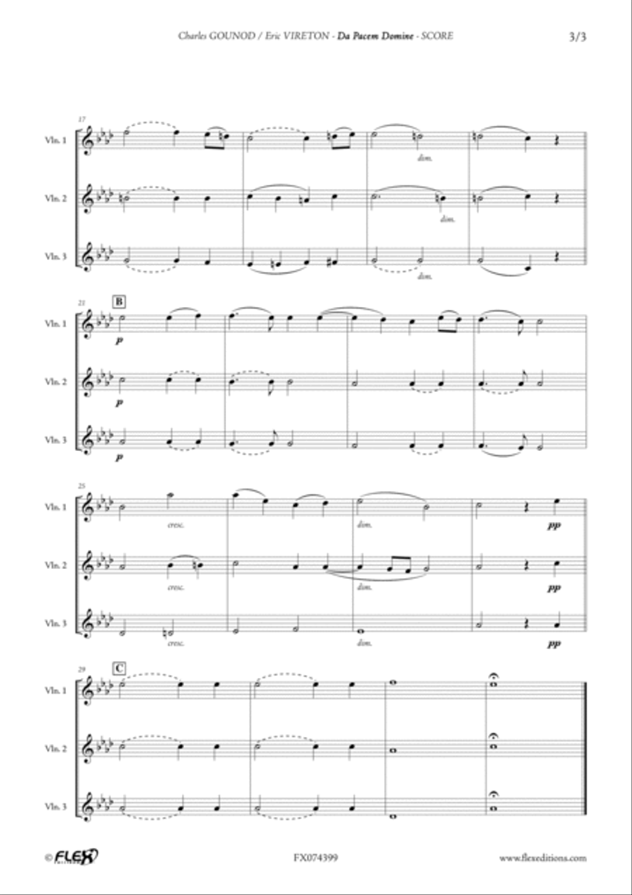 Da Pacem Domine Violin scores gallery preview page 3