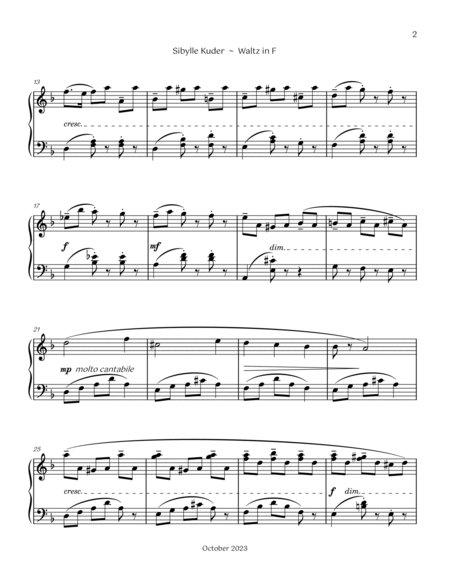 Four Waltzes for Intermediate to Late Intermediate Solo Piano
