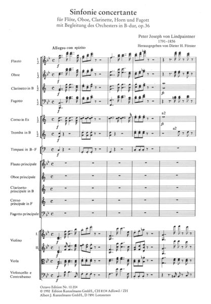 Sinfonia concertante for flute, oboe, clarinet, horn, bassoon and orchestra