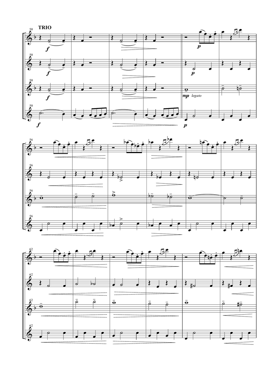 Entry Of The Gladiators for Saxophone Quartet Saxophone Quartet scores gallery preview page 6