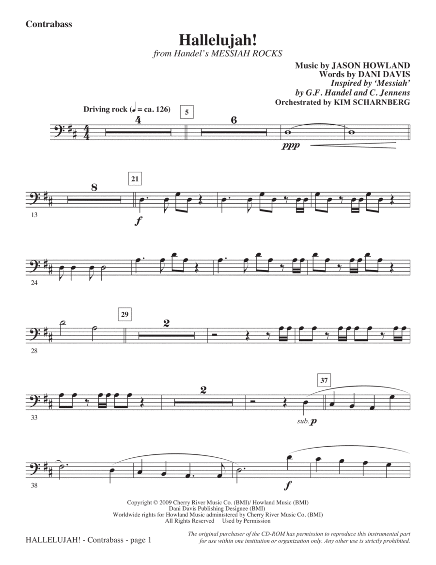 Hallelujah! (from Messiah Rocks) - Contrabass Choir scores gallery preview page 1