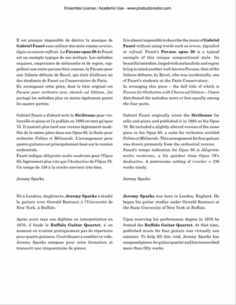 Pavane & Sicilienne Pavane & Sicilienne Guitar Ensemble scores gallery preview page 2