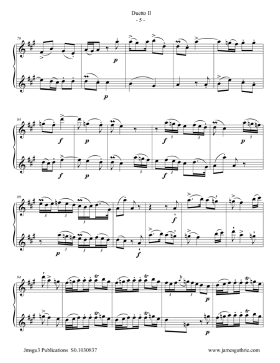 Quantz: Duetto Op. 2 No. 2 for Flute Duo Flute Duet scores gallery preview page 5
