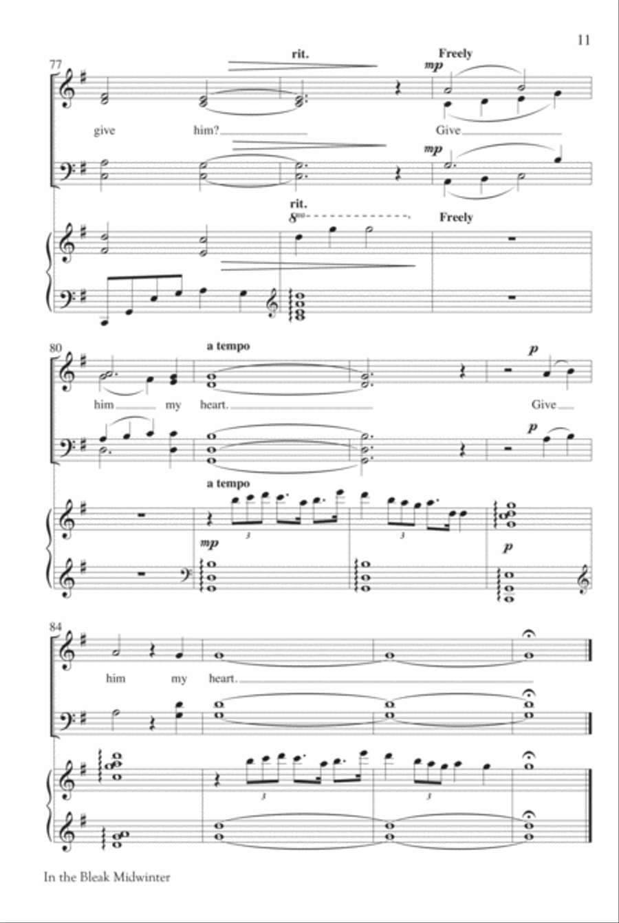 In the Bleak Midwinter 4-Part scores gallery preview page 11